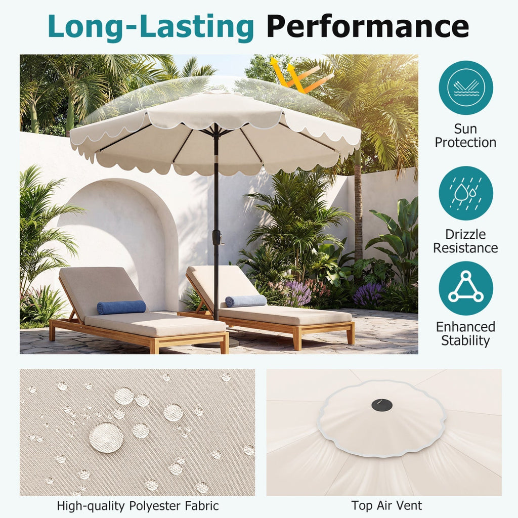 10 FT Patio Umbrella with Push Button Tilt and Crank