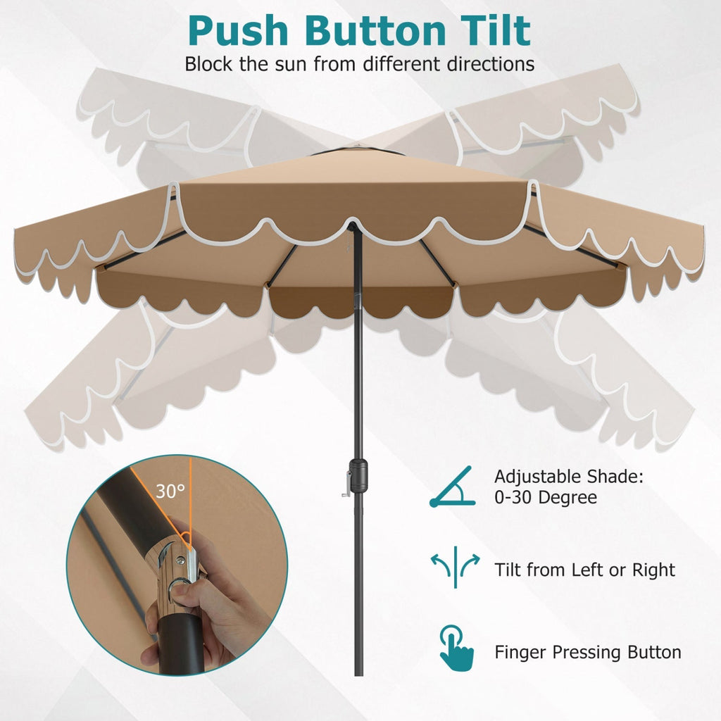 10 FT Patio Umbrella with Push Button Tilt and Crank