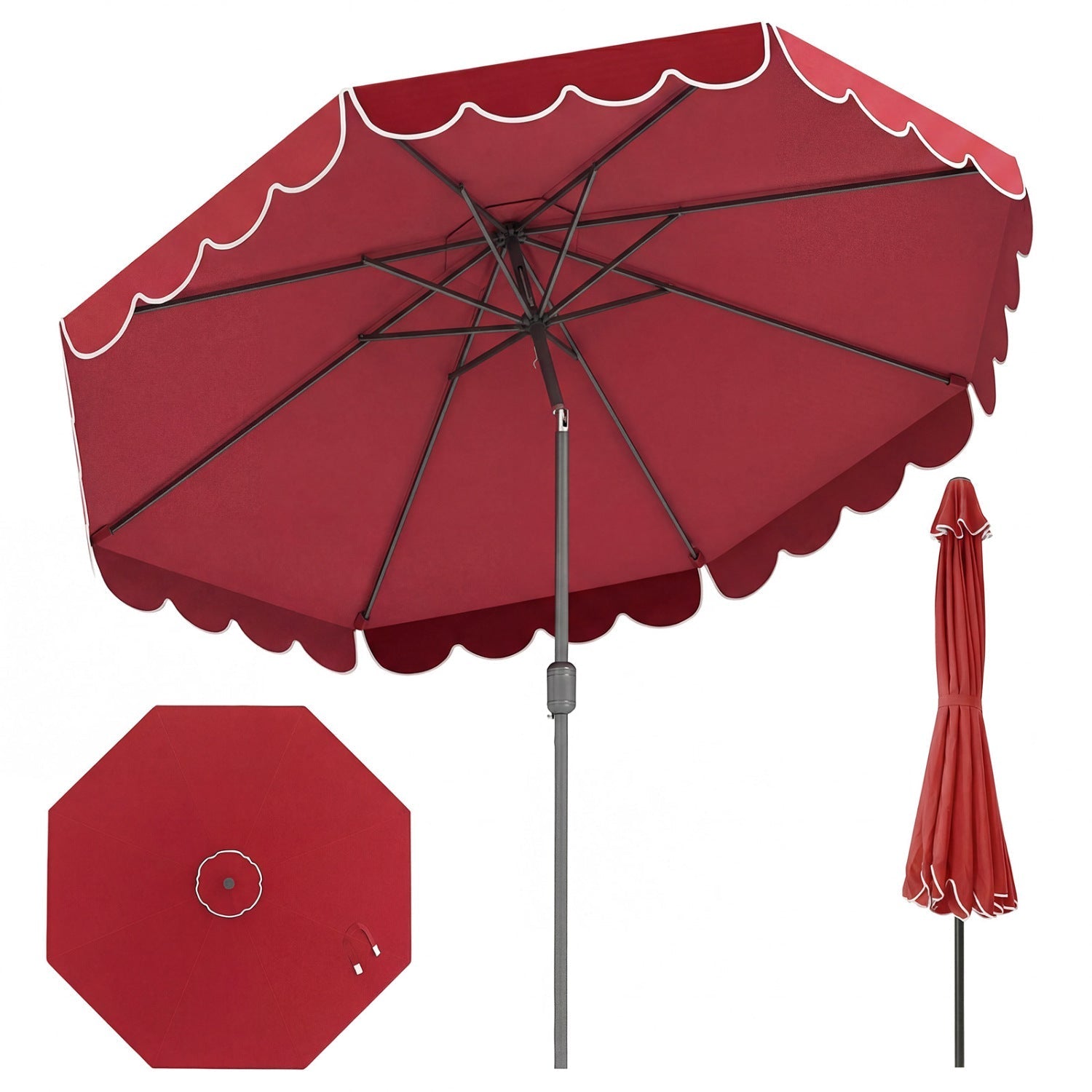 10 FT Patio Umbrella with Push Button Tilt and Crank