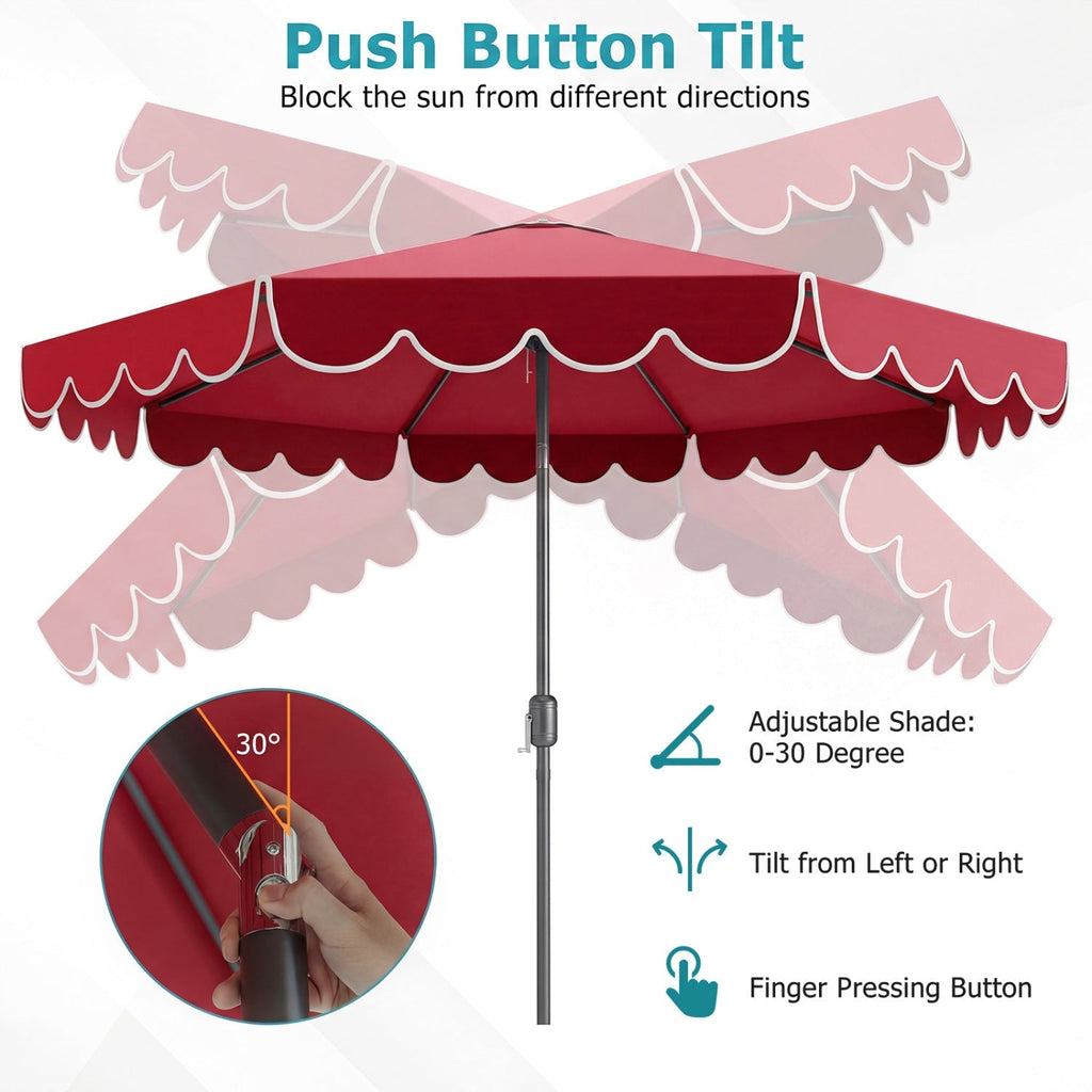 10 FT Patio Umbrella with Push Button Tilt and Crank
