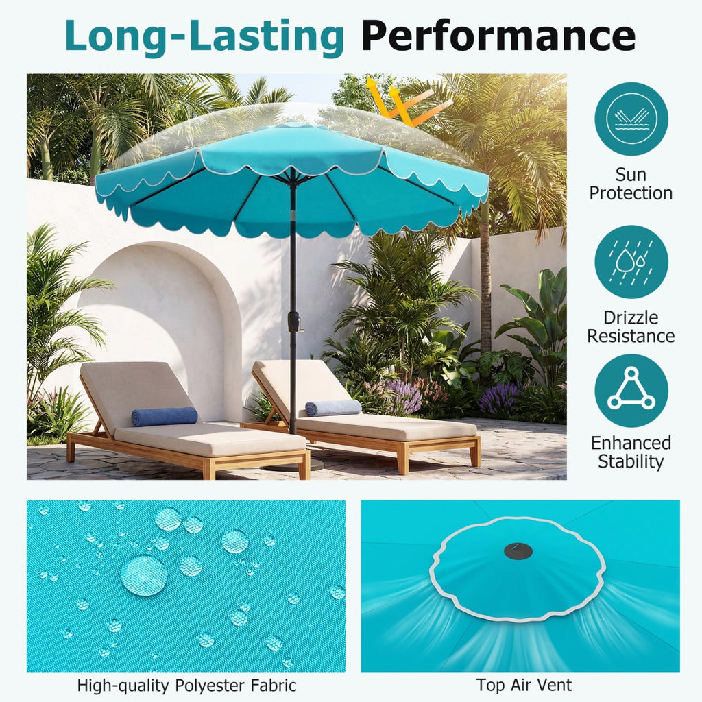 10 FT Patio Umbrella with Push Button Tilt and Crank