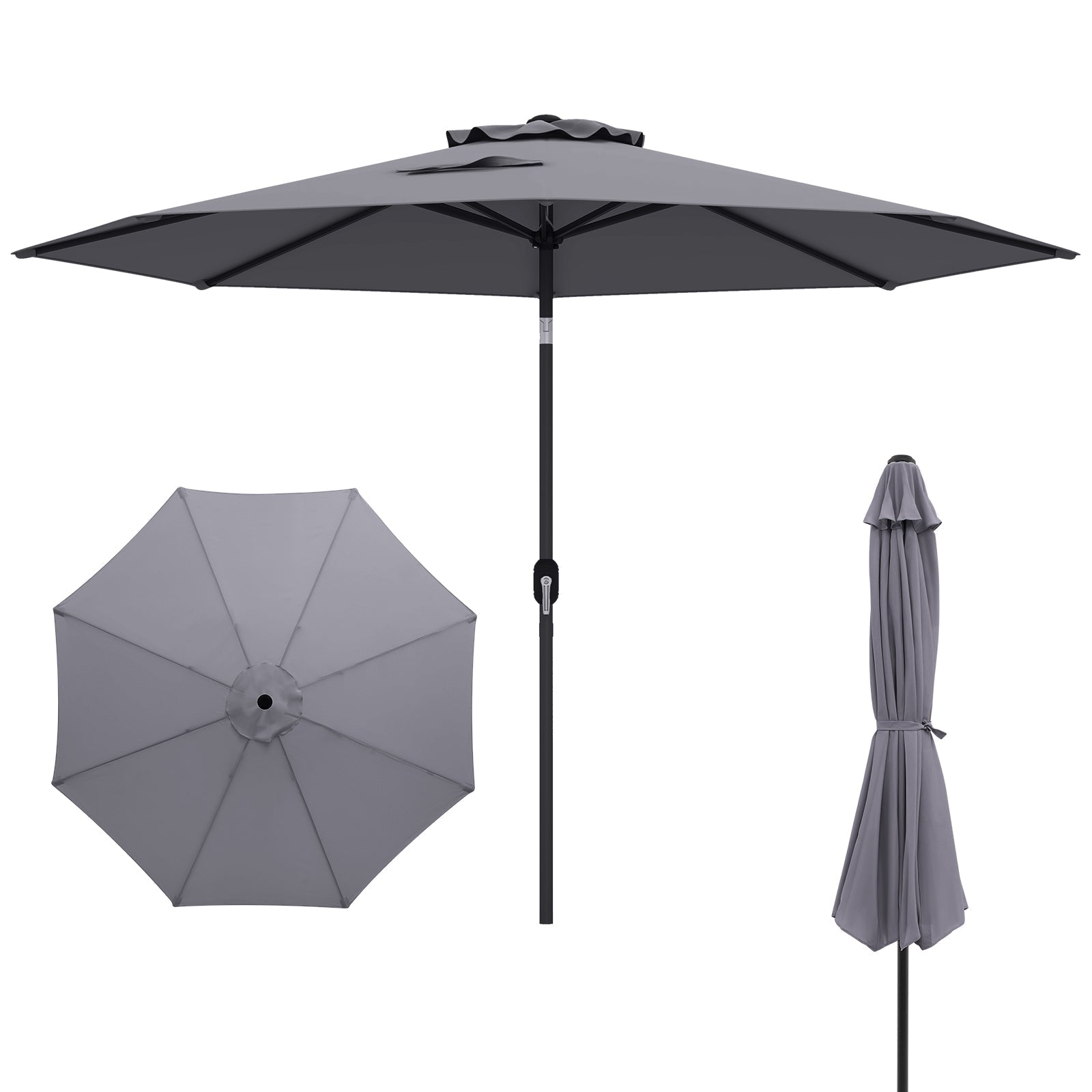 10 Feet Outdoor Patio Umbrella with Tilt Adjustment and Crank
