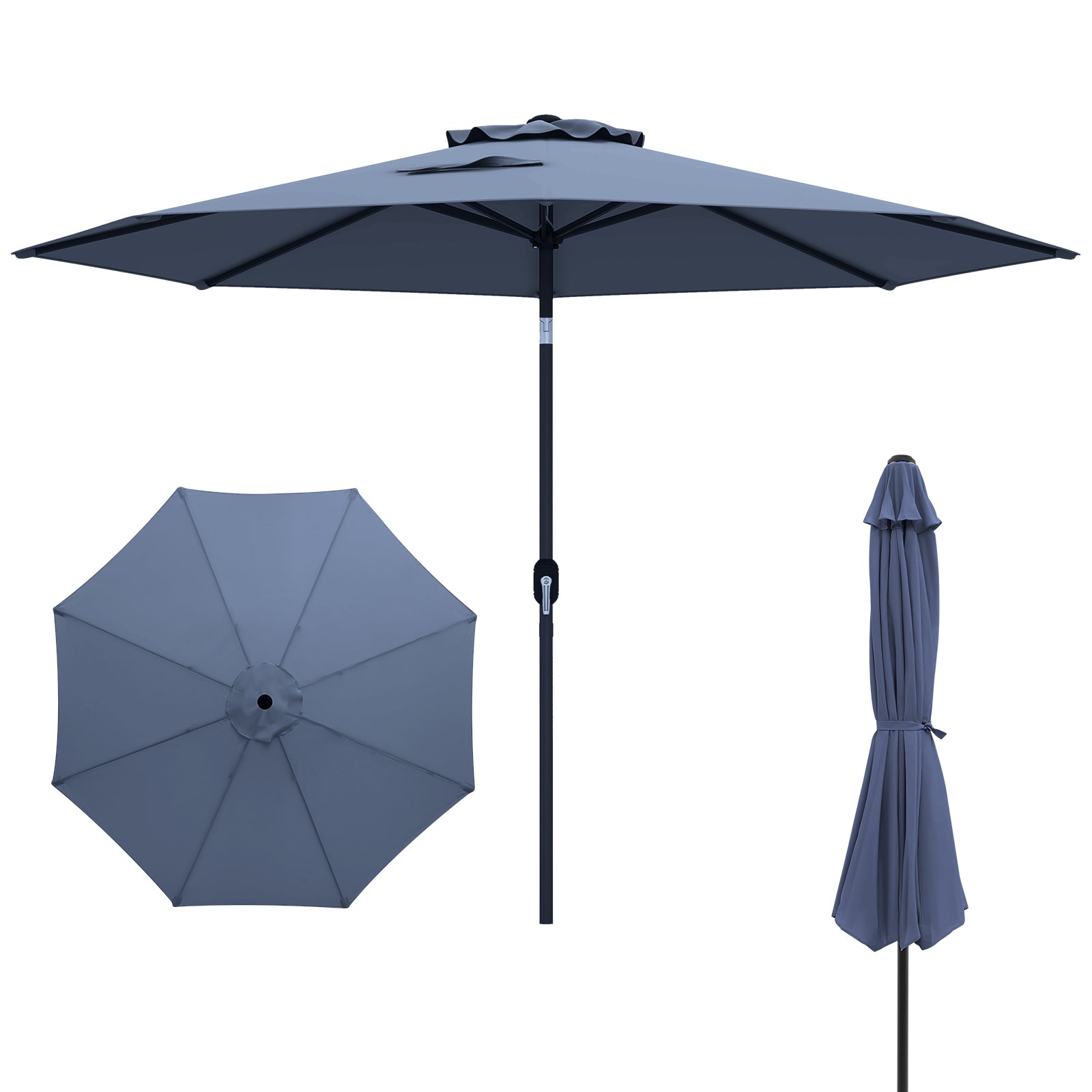 10 Feet Outdoor Patio Umbrella with Tilt Adjustment and Crank