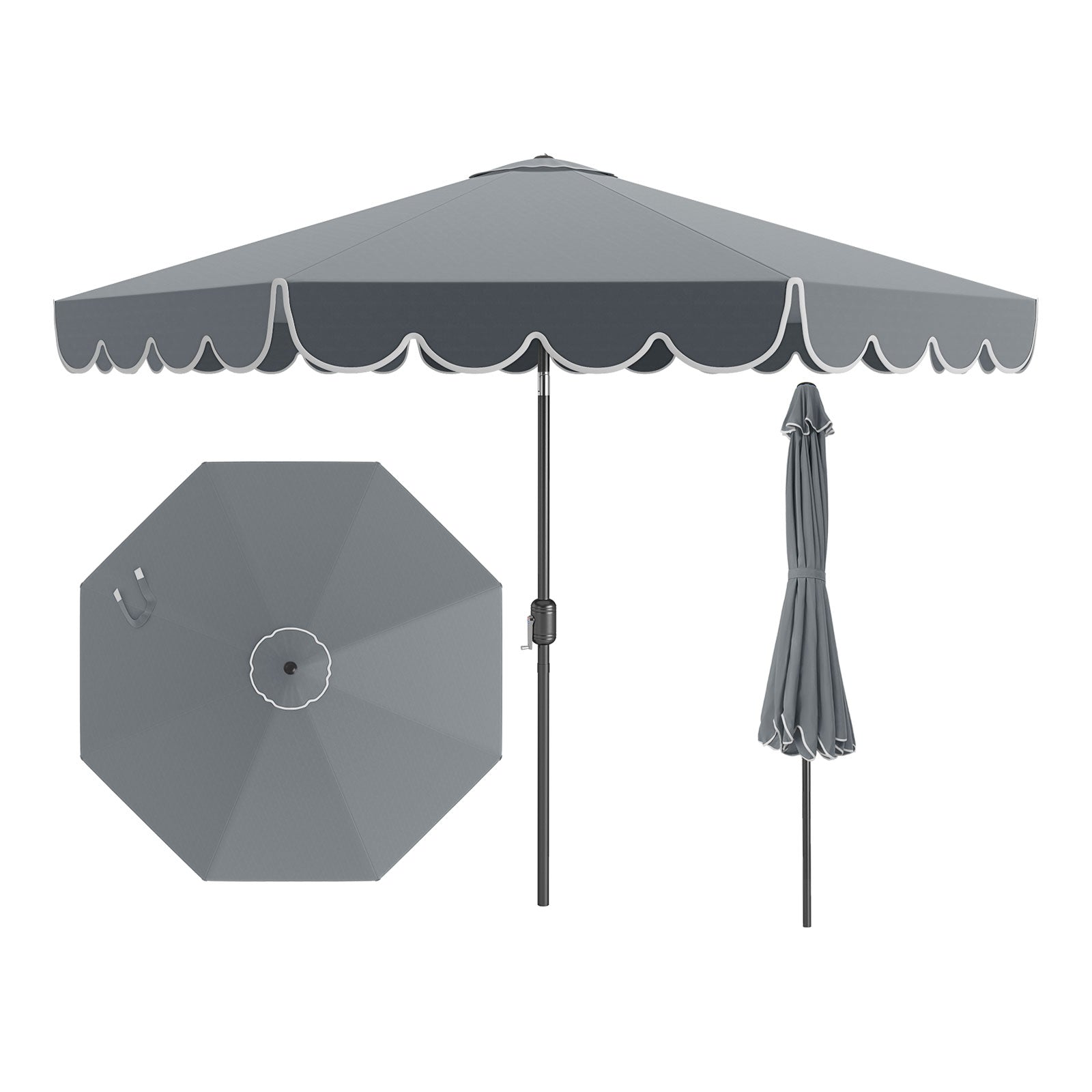 10 Feet Patio Umbrella Outdoor Market Umbrella with Crank Tilt Adjustment