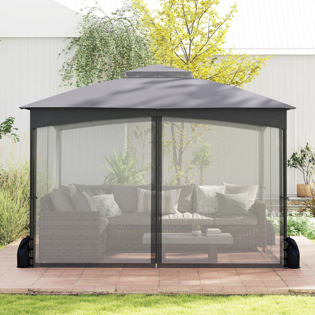 10 X 12 FT Patio Gazebo with Netting Walls with 4 Sandbags