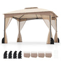 10 X 12 FT Patio Gazebo with Netting Walls with 4 Sandbags