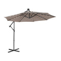 10 Feet Patio Solar Powered Cantilever Umbrella with Tilting System
