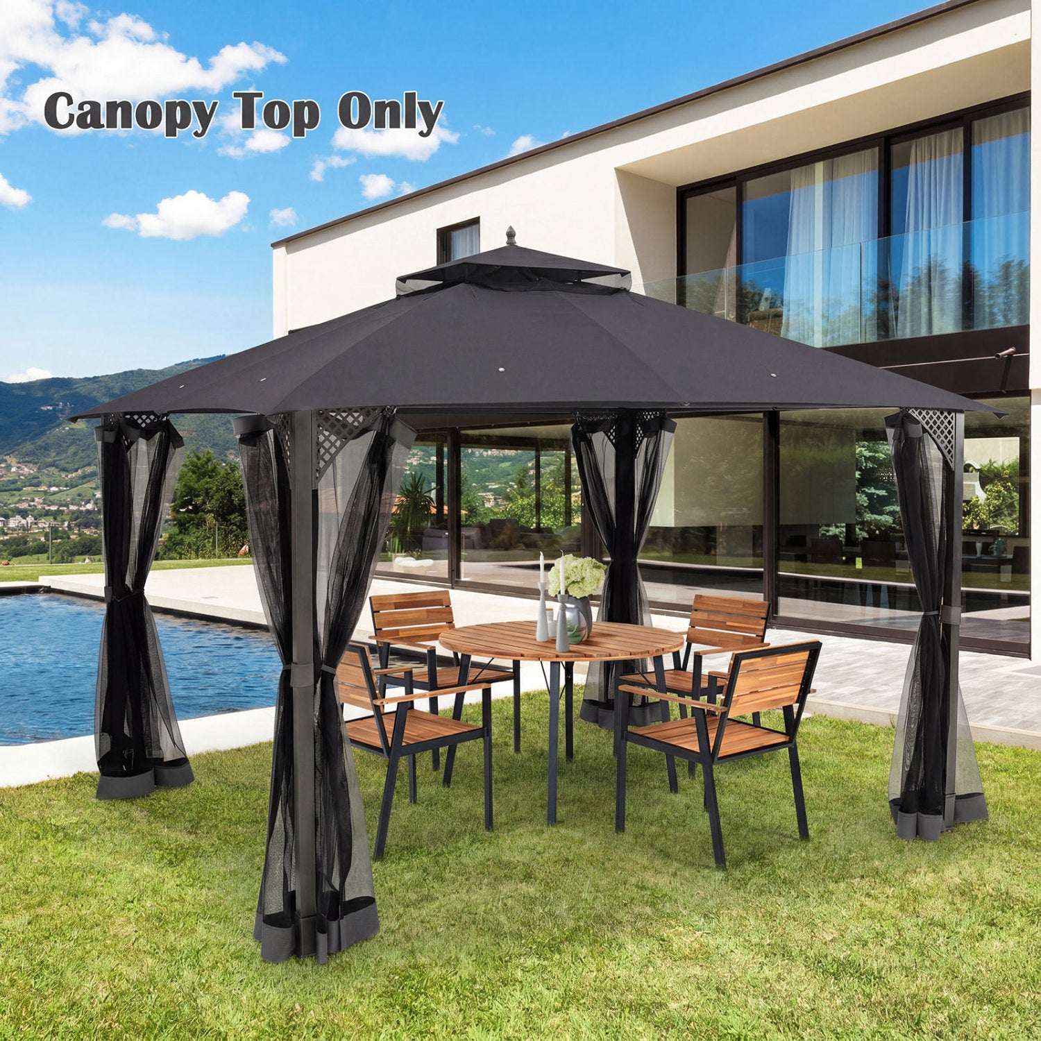 10' x 12' Gazebo Replacement Canopy Top with Air Vent
