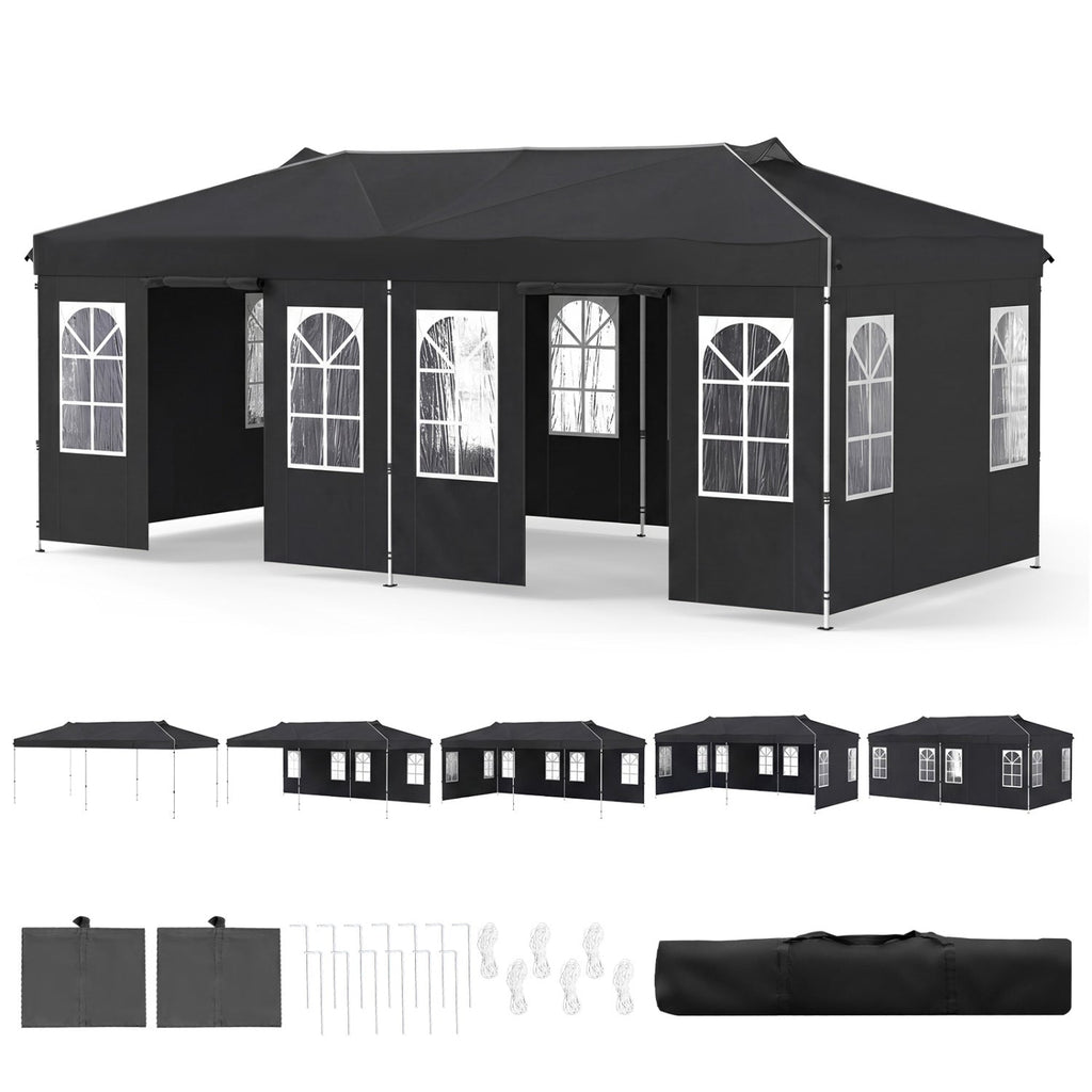 Pop Up Canopy Tent 10x20 FT with 6 Sidewalls