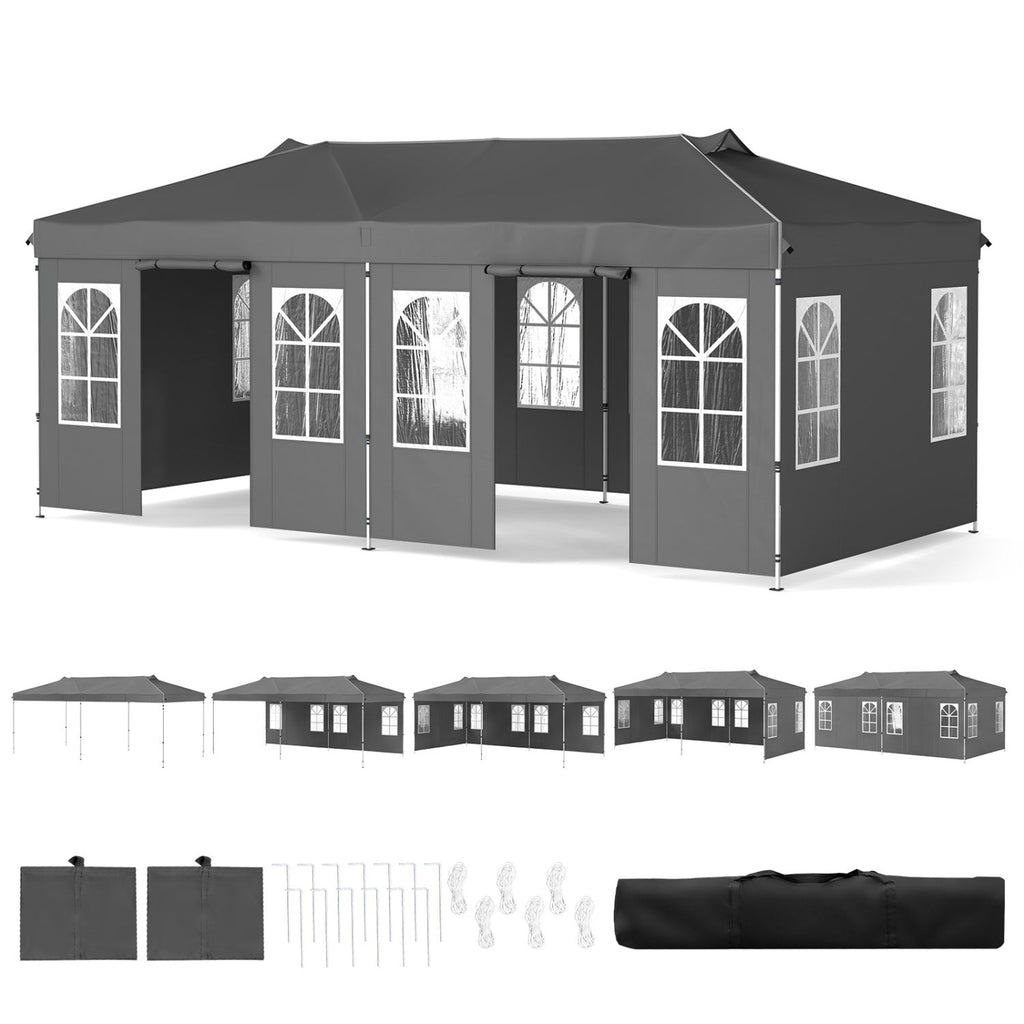 Pop Up Canopy Tent 10x20 FT with 6 Sidewalls