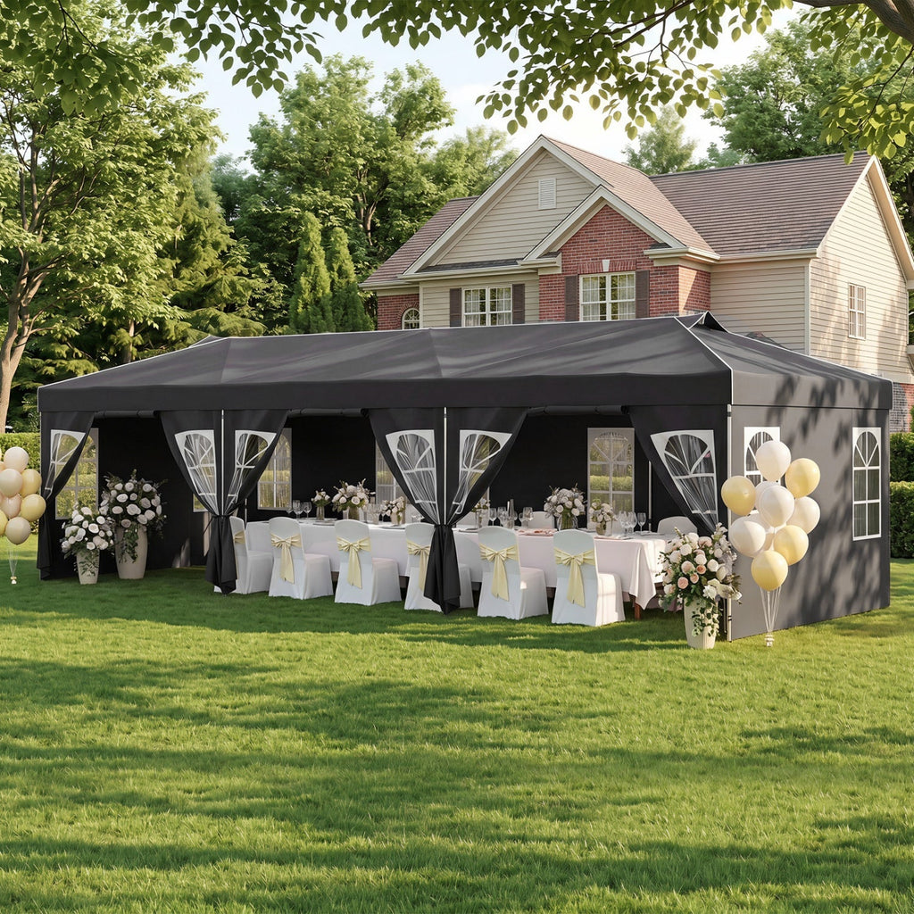 Pop Up Canopy Tent 10x30 FT with 8 Sidewalls