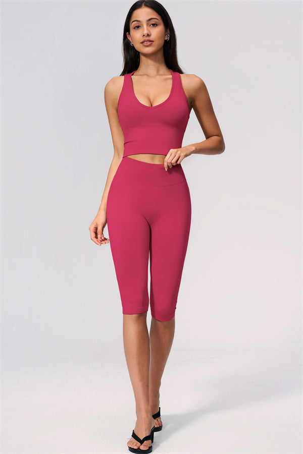 The Allure Crop Top Capri Leggings 2-Piece Set