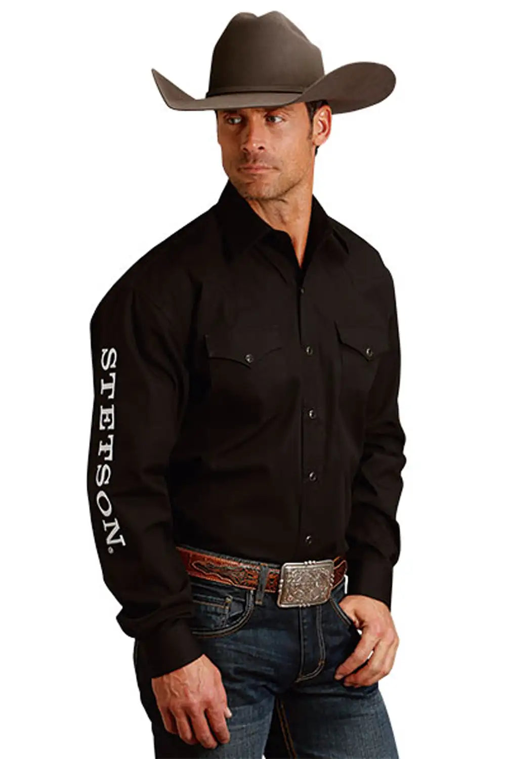 Stetson Logo Wear (Black) - Men's Western Shirt