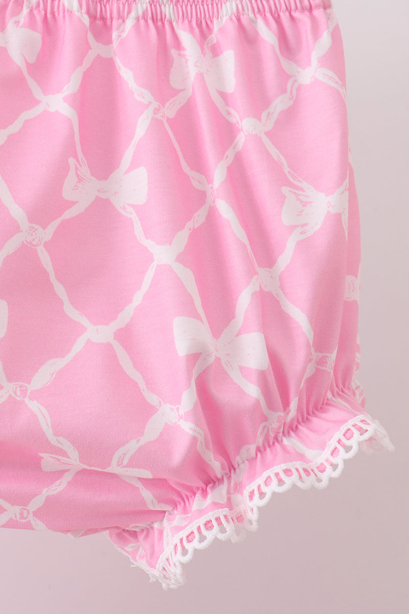 Pink Bow Bloomer Set