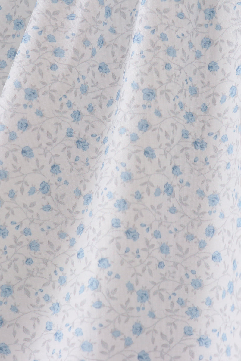 Blue Floral Embroidered Dress