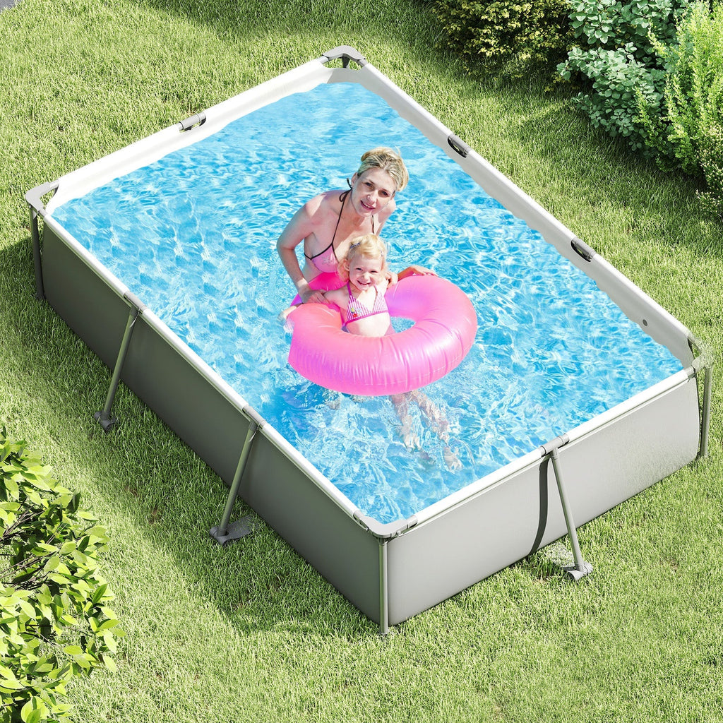 690/978/1158/1617 Gal Outdoor Family Swimming Pool with Metal Frame