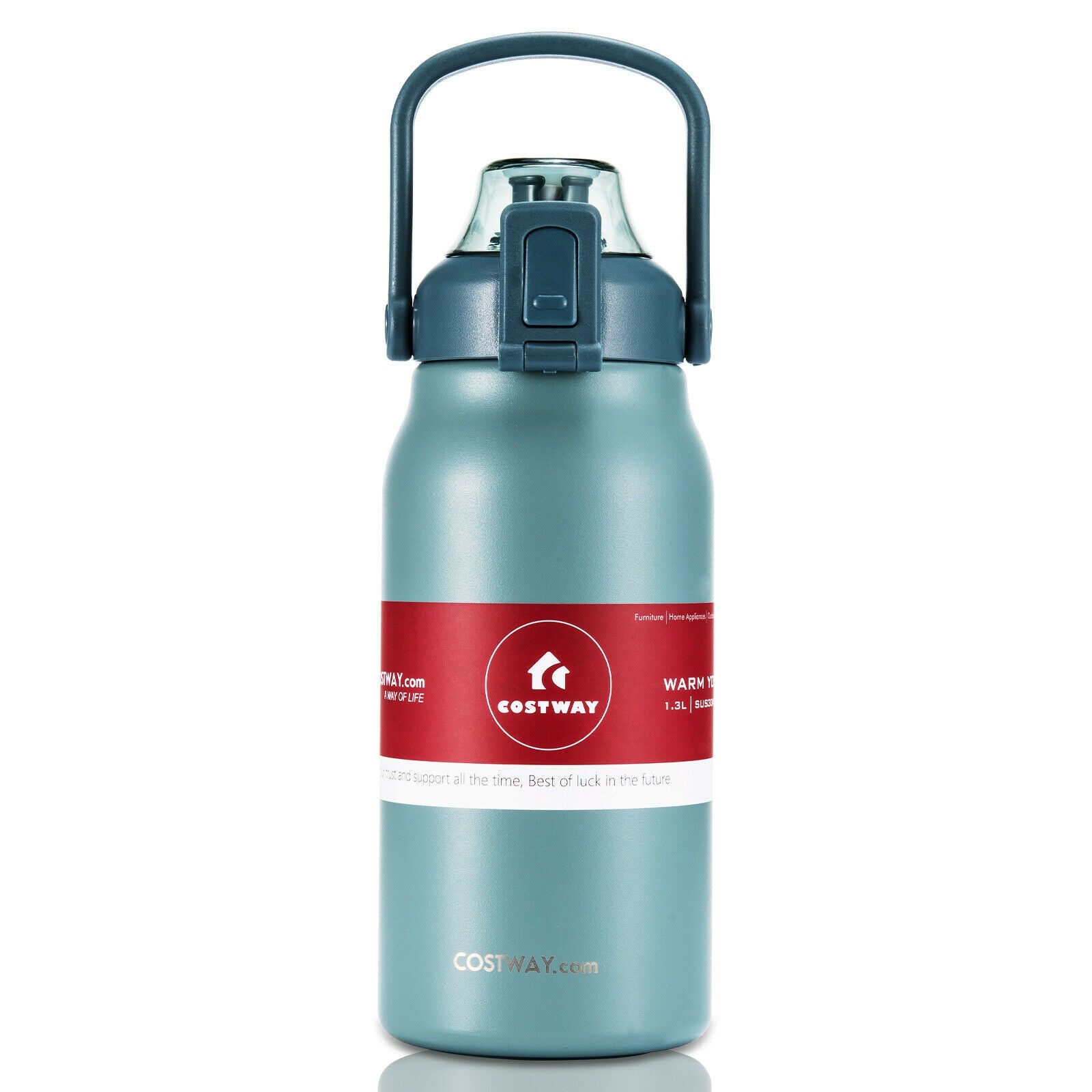 44oz Vacuum Insulated Leakproof Stainless Steel Sports Water Bottle-Gray