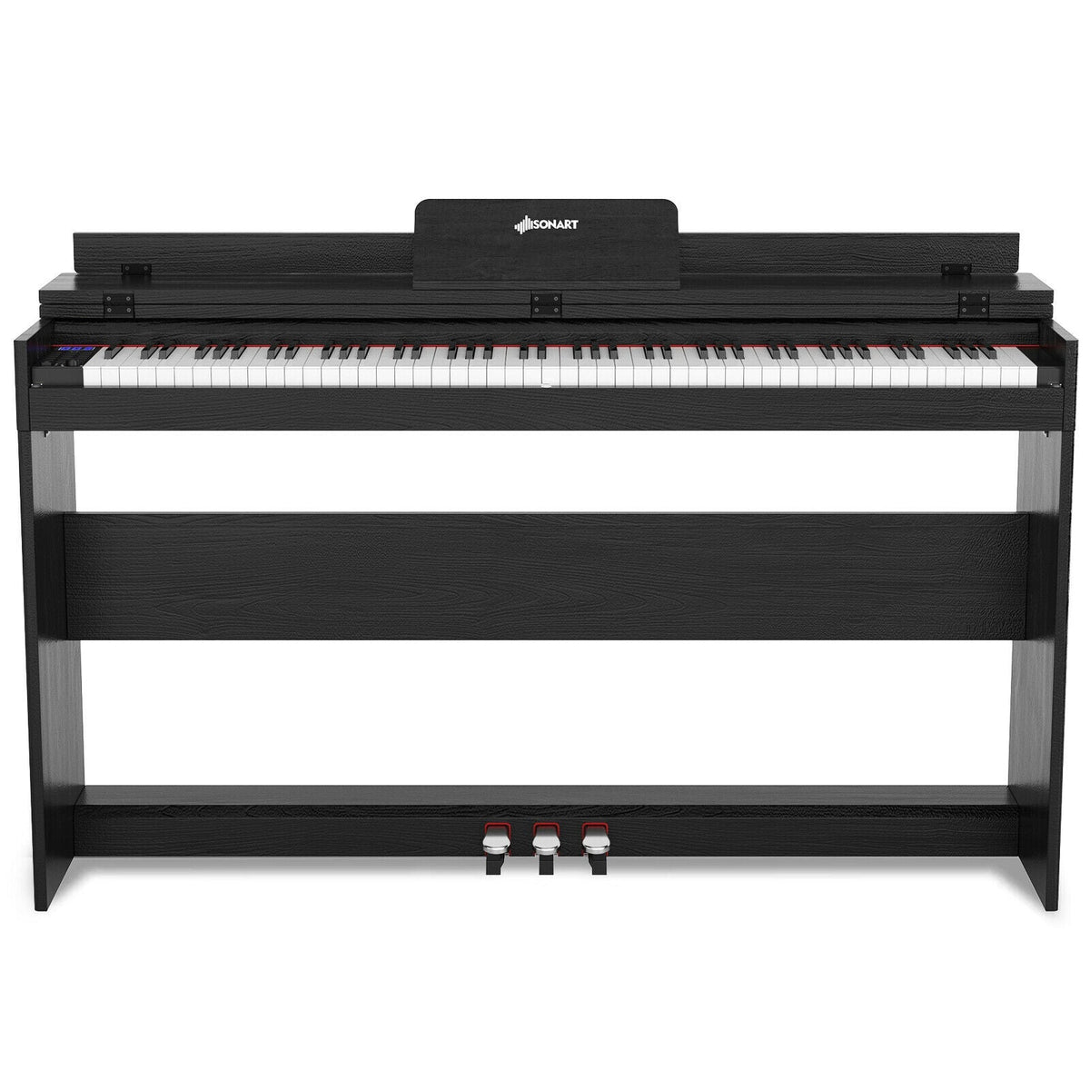 88 Key Full Size Electric Piano Keyboard with Stand 3 Pedals MIDI Function