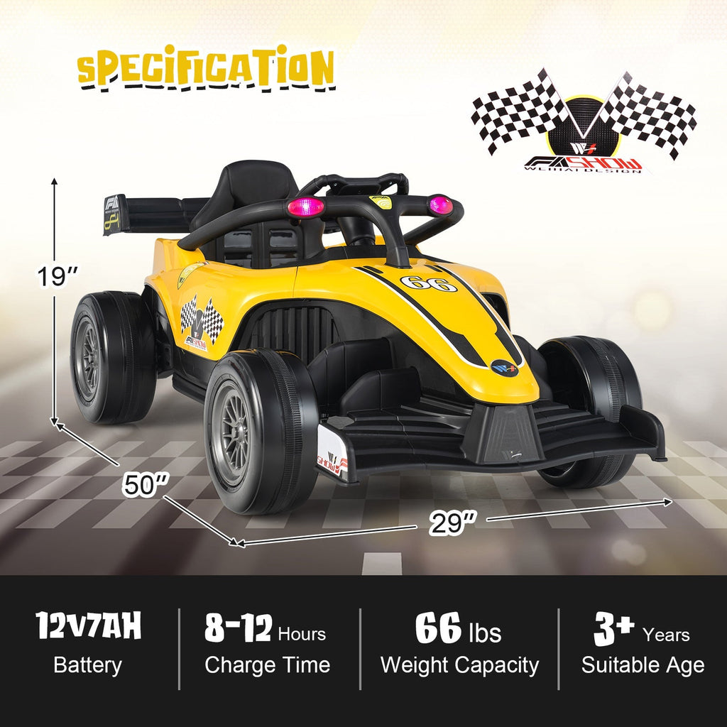 12V Kids Ride on Electric Formula Racing Car with Remote Control
