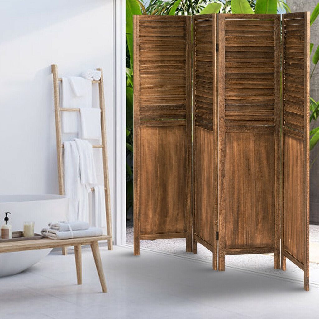 5.6 Ft Tall 4 Panel Folding Privacy Room Divider
