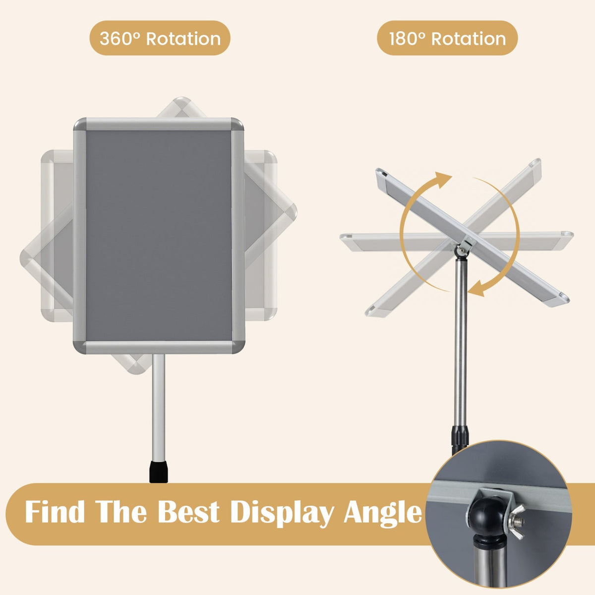 11x17 Adjustable Height Sign Holder Stand with Snap Frame
