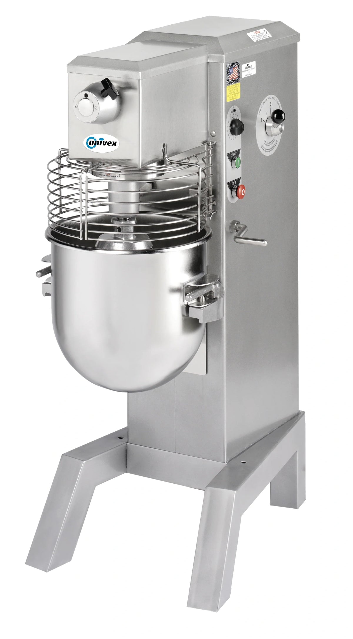 Univex SRM30+ 30-Quart Floor Planetary Mixer with Variable Speed, #12 Hub, Built-In Timer