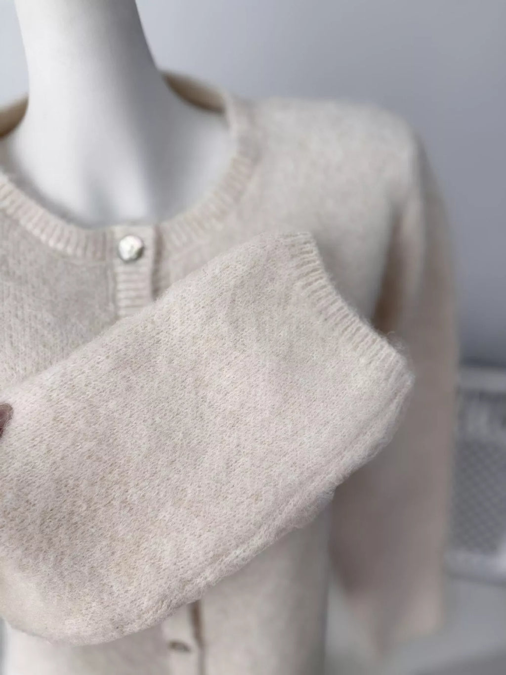 Fuzzy Knit Button-Down Cardigan