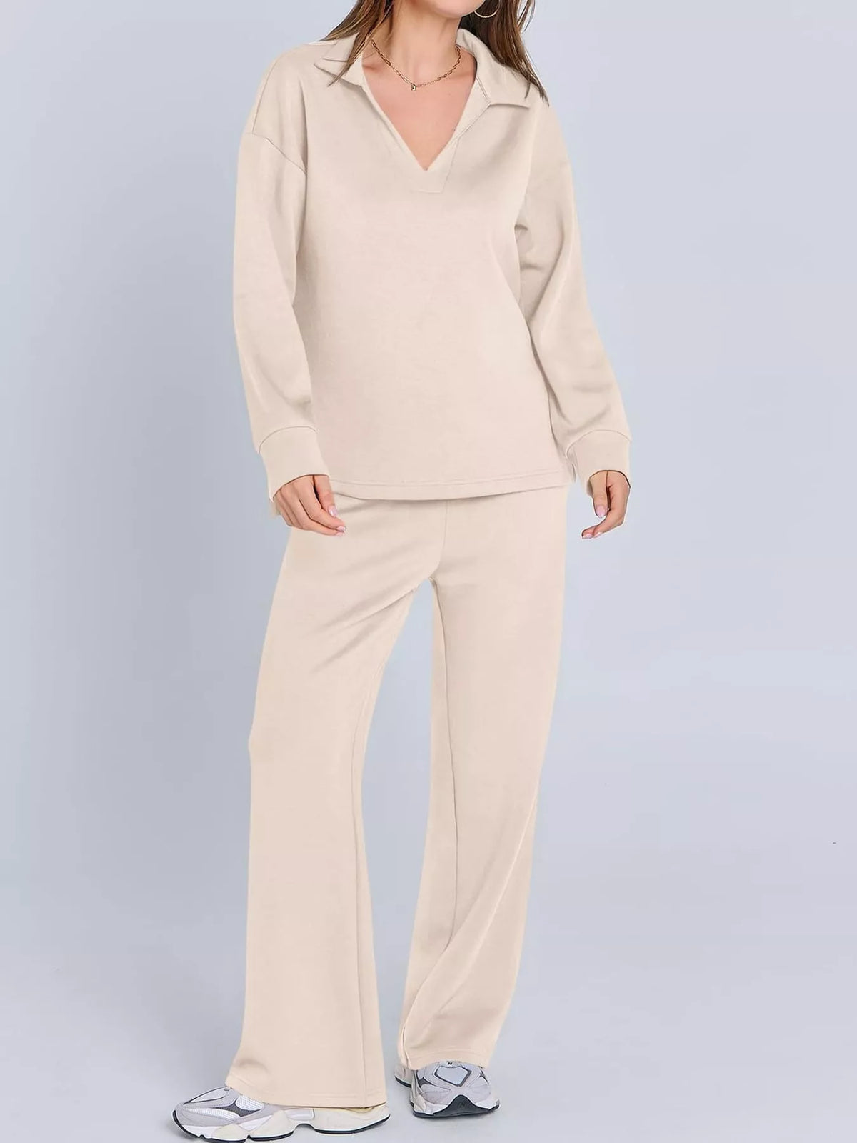 Dropped Shoulder Top and Pants Set