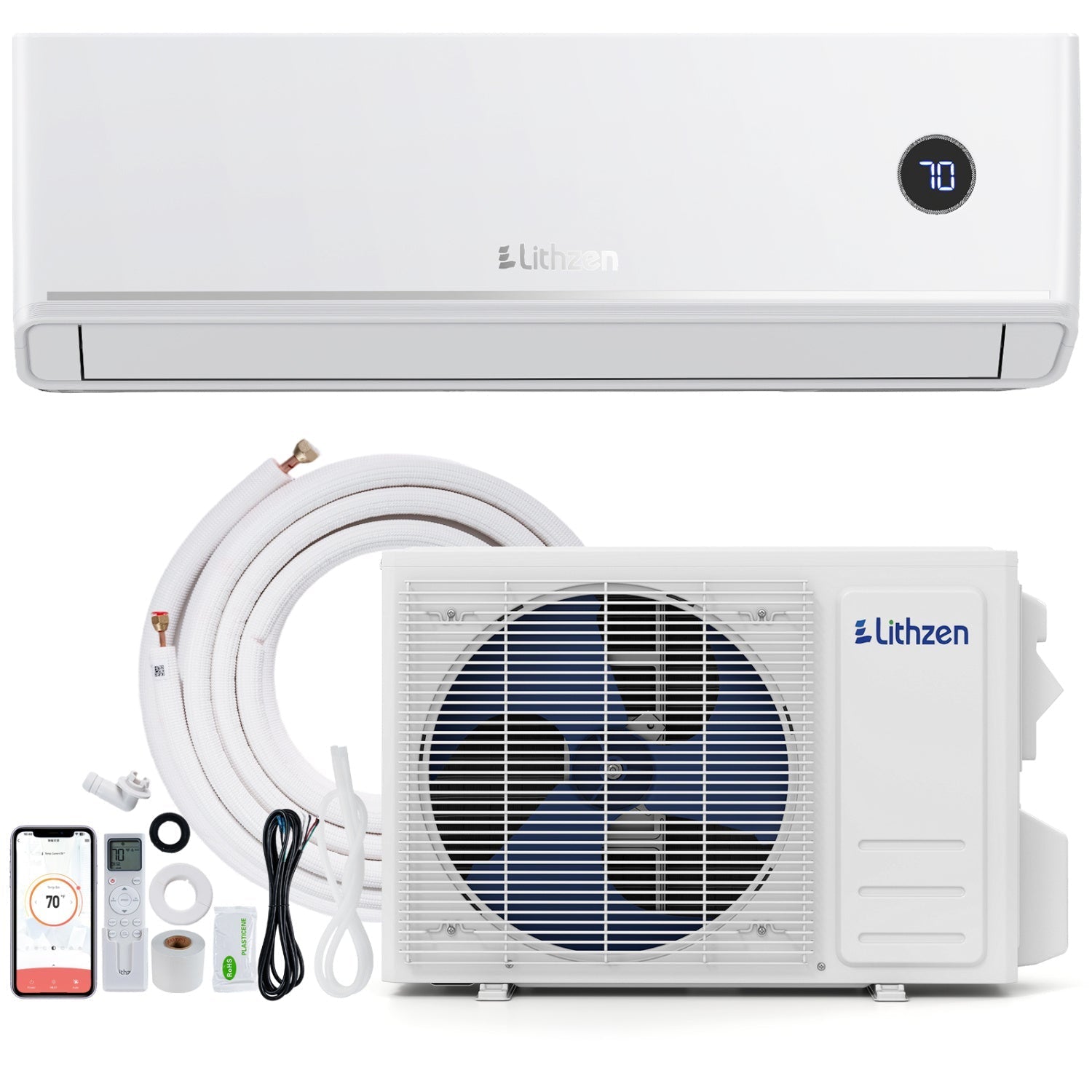 12000 BTU 18.1 SEER2 208/230V Mini Split Air Conditioner Works with Alexa