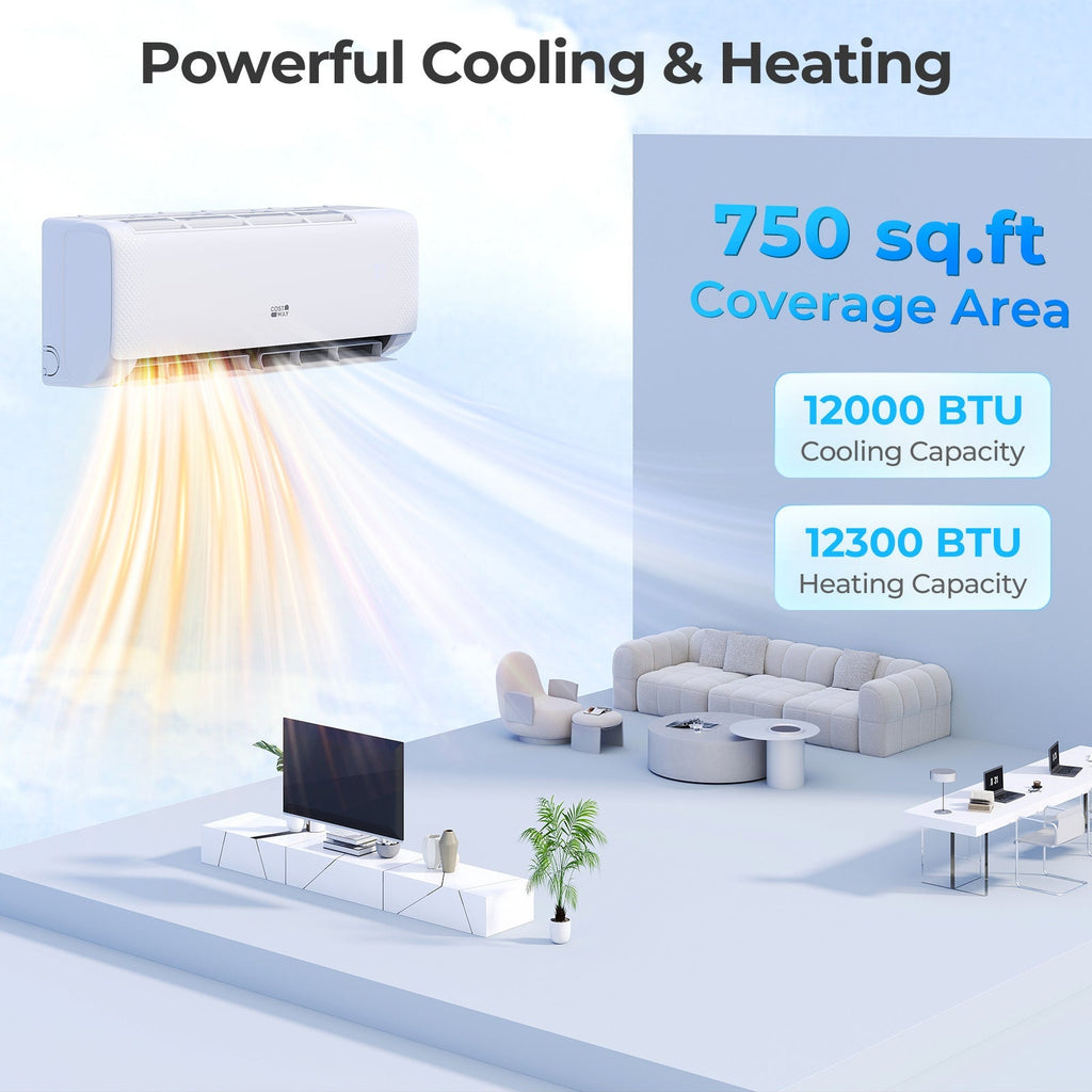 Airtural Series 12000 BTU 115V 22 SEER2 WiFi Enabled Mini Split Heat Pump