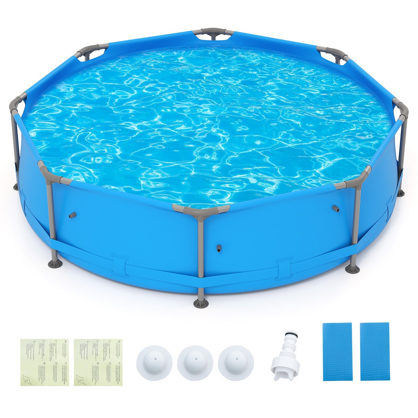 690/978/1158/1617 Gal Outdoor Family Swimming Pool with Metal Frame