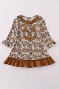 Halloween camouflage applique ruffle dress