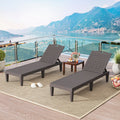 Outdoor PP Chaise Lounge Chairs Set of 2 with 4-Position Adjustable Backrests