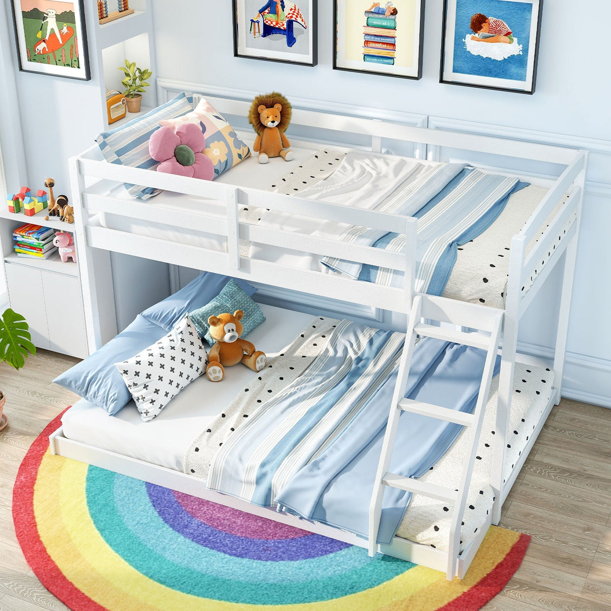 Twin Over Full Bunk Bed Low Floor Bunk Bed Frame