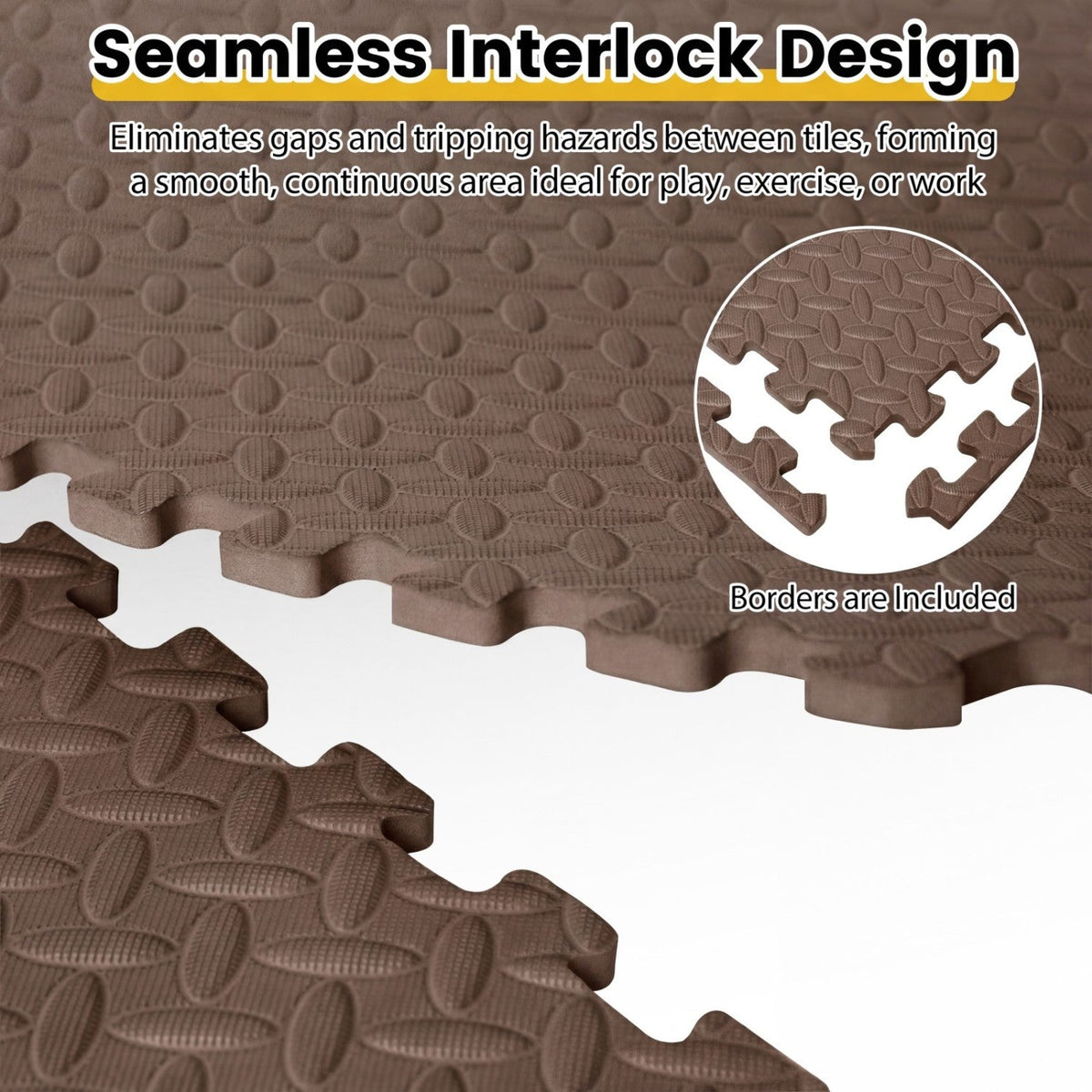 Puzzle Exercise Floor Mats 1/2 Inch Thick - 12 Tiles