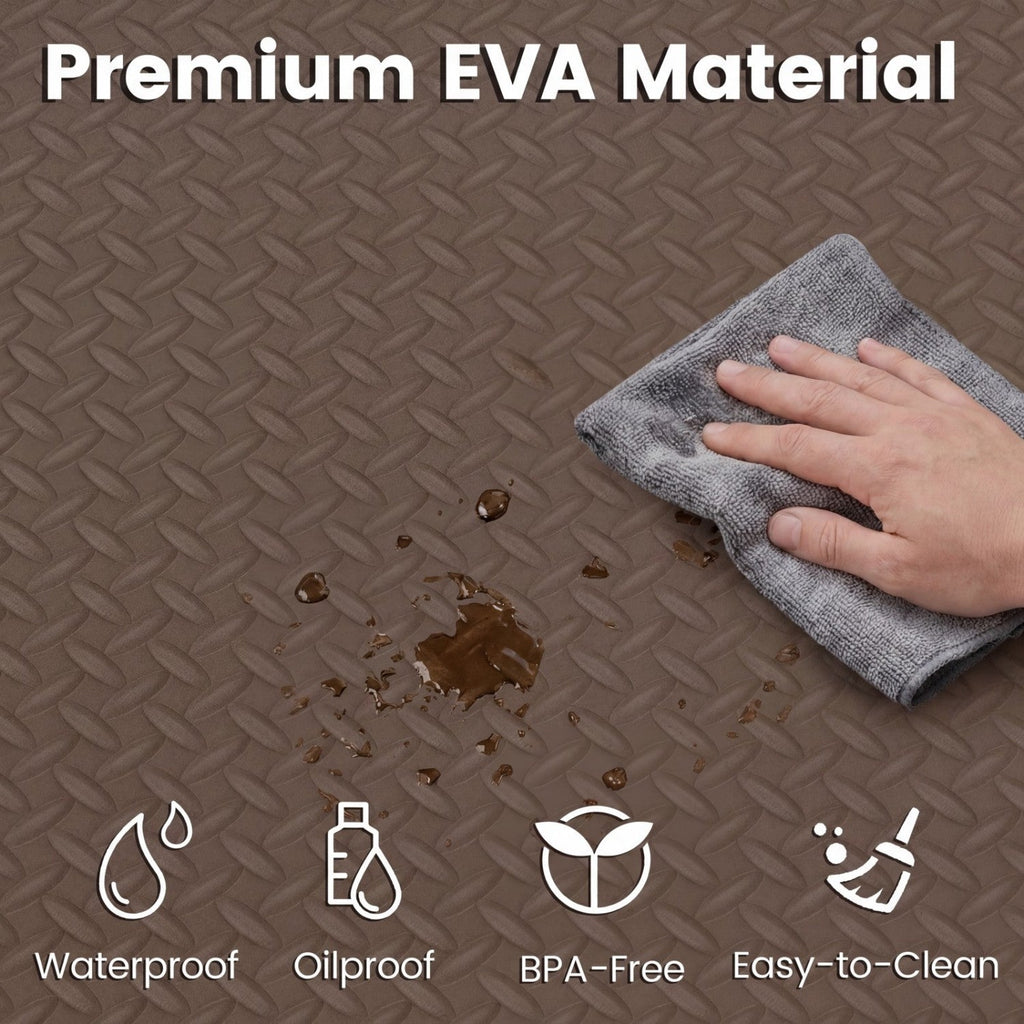 Puzzle Exercise Floor Mats 1/2 Inch Thick - 12 Tiles