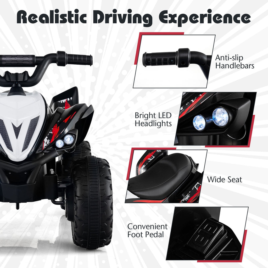 12V Kids Ride On ATV 4-Wheeler Quad with LED Lights and 7 mph Max Speed