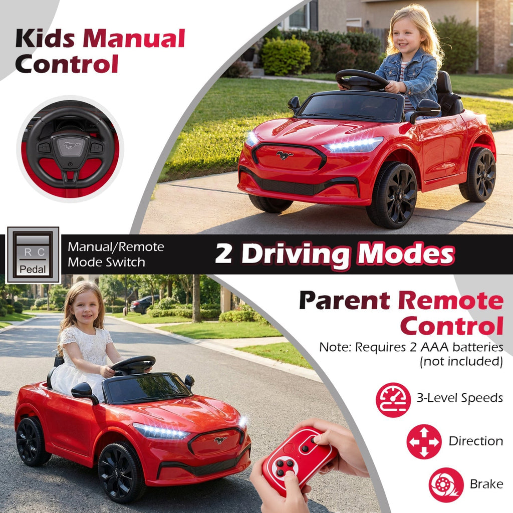 12V Kids Ride on Car Licensed Ford Mach E with Parent Control and Horn