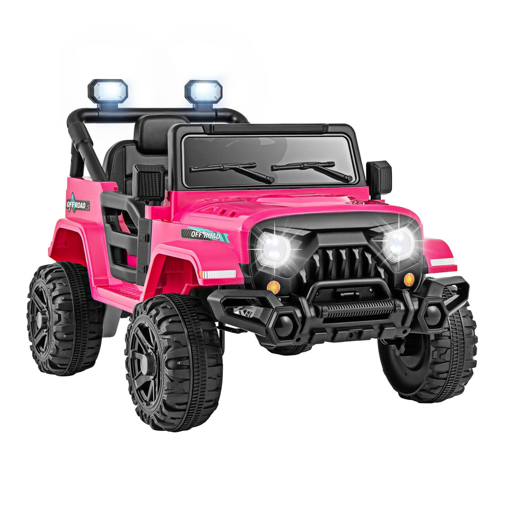 12V Kids Ride on Truck Car with Remote Control Threaded Wheels and 3 Speeds