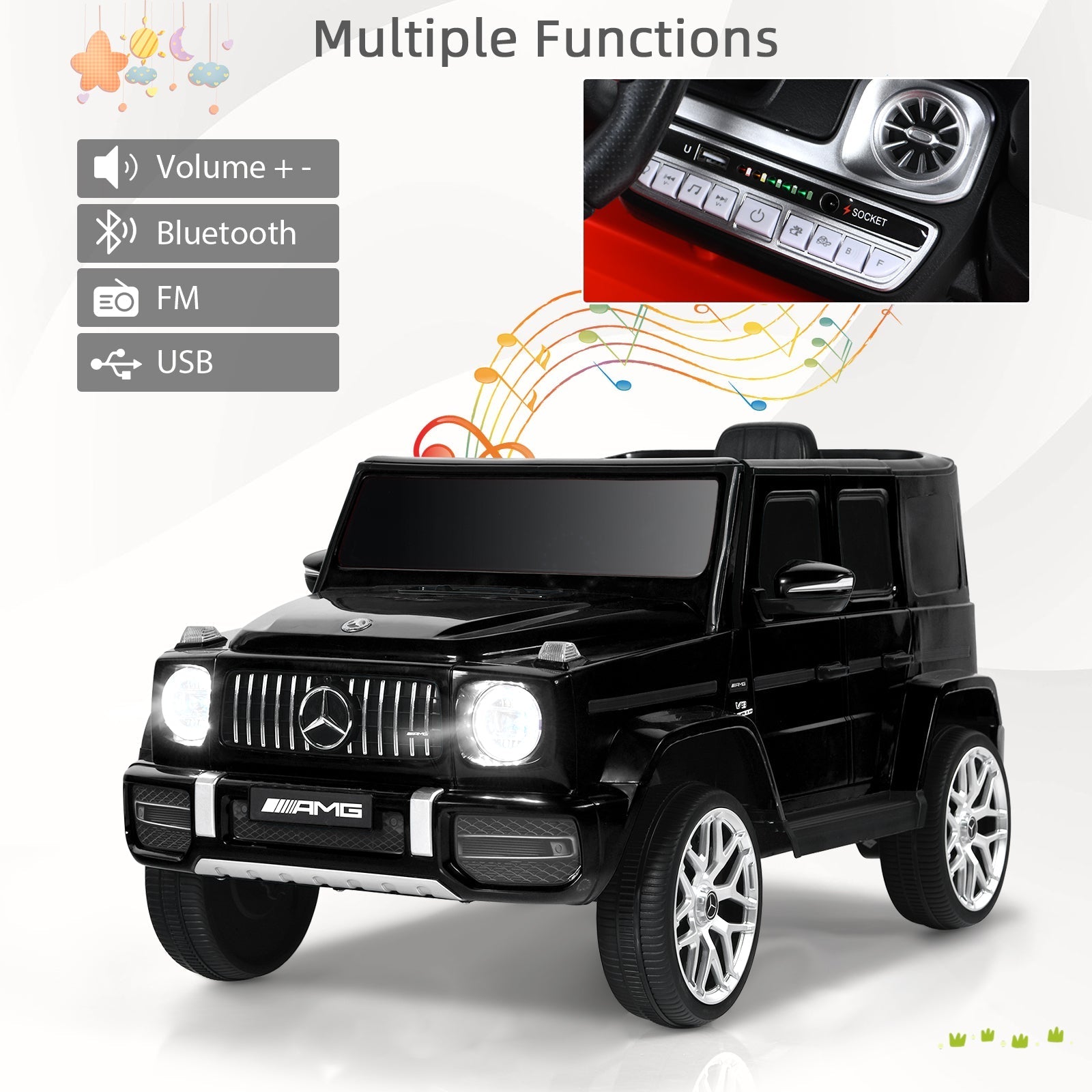 12V Mercedes-Benz G63 Licensed Kids Ride On Car with Remote Control