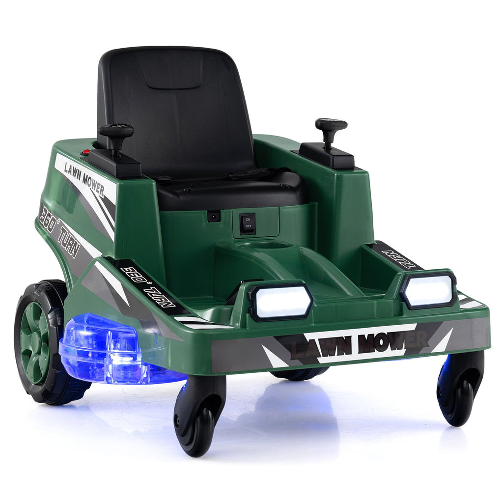 12V Ride on Lawn Mower for Kids with Dual Control Sticks and LED Lights