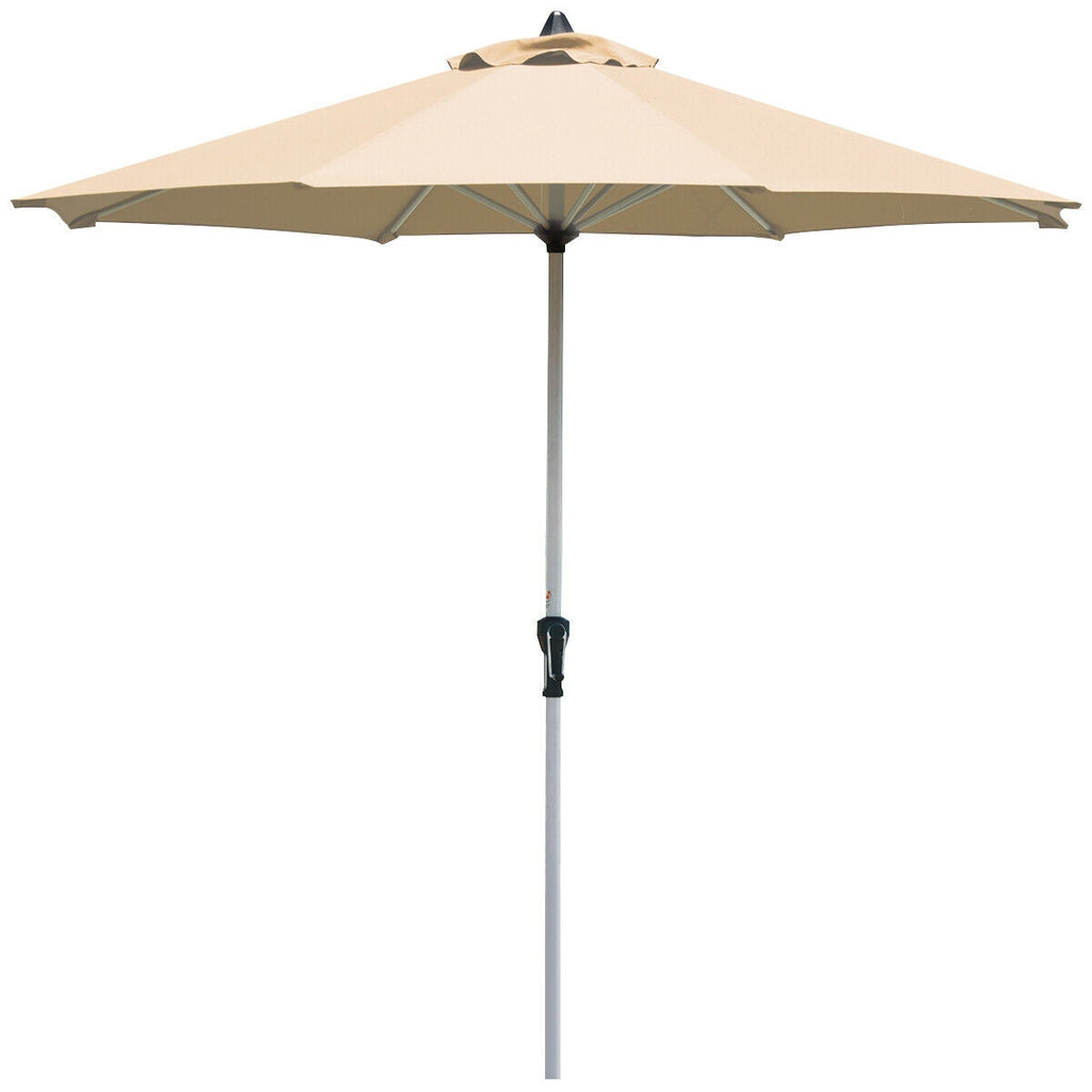 9 Feet Patio Outdoor Market Umbrella with Aluminum Pole without Weight Base