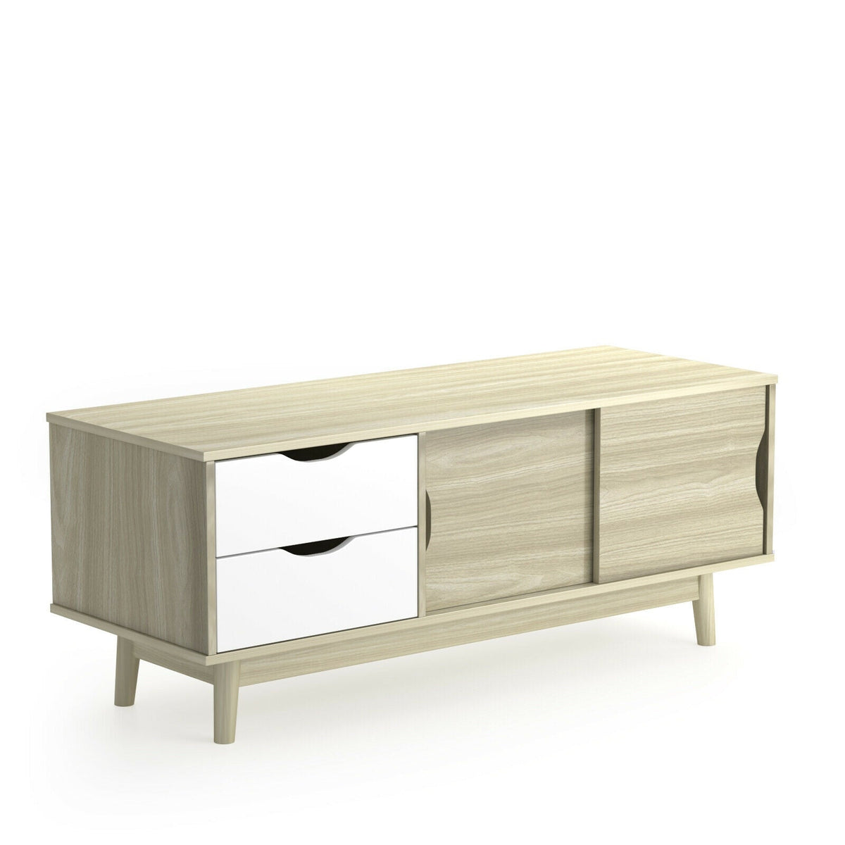 TV Stand for TV up to 60 Inch Media Console Table Storage with Doors
