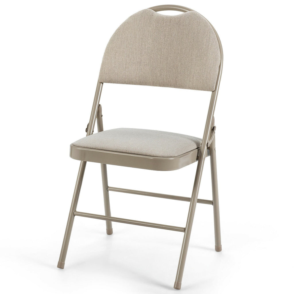 Set of 6 Folding Fabric Upholstered Metal Chairs