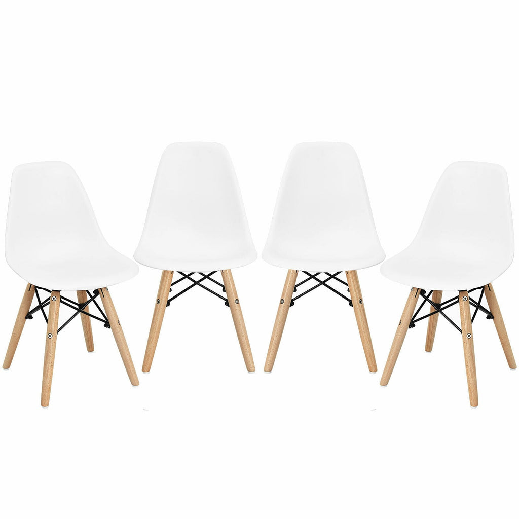 4 PCS Children Chair Set Medieval Style Dining Chairs with Wood Legs
