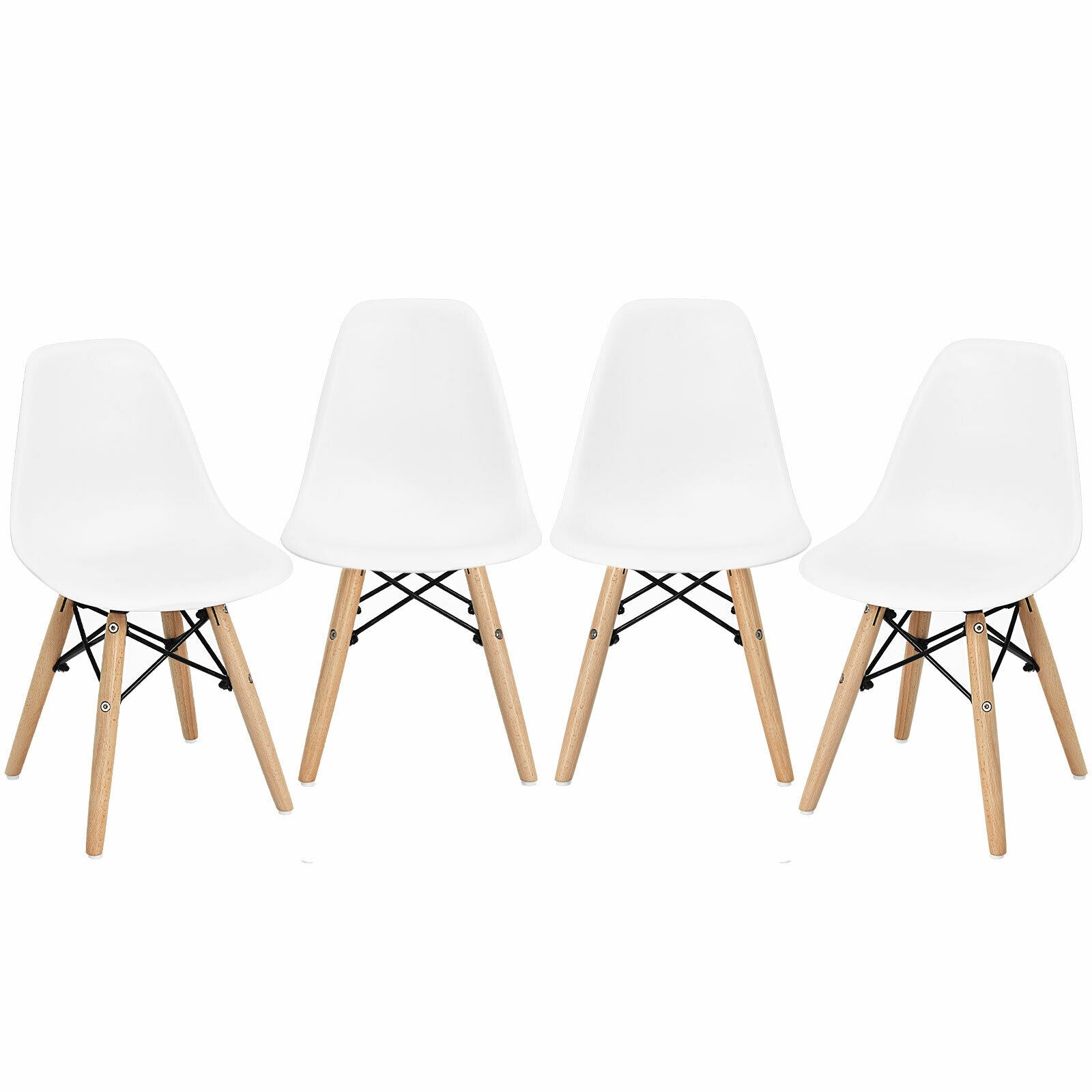 4 PCS Children Chair Set Medieval Style Dining Chairs with Wood Legs