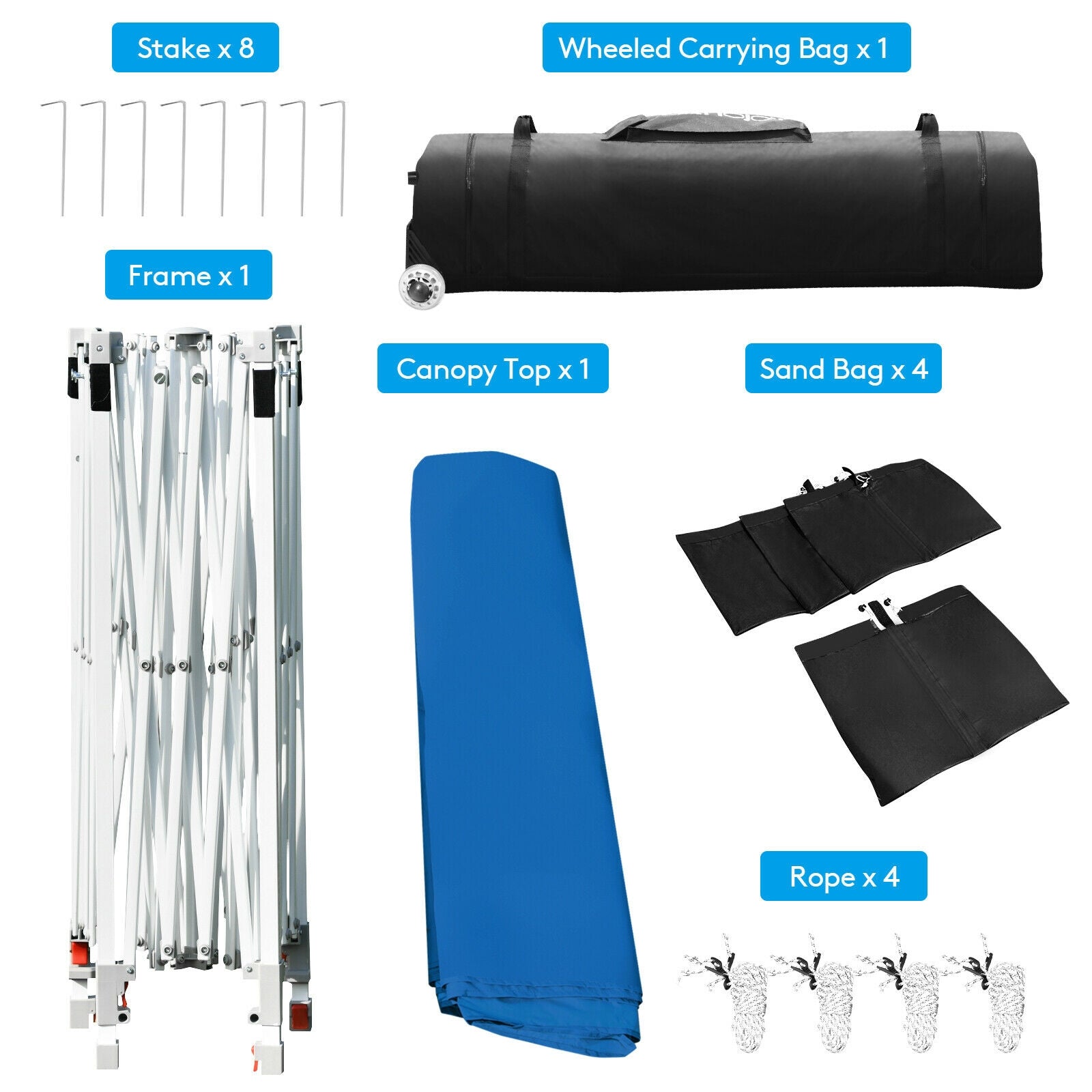 17 Feet x 10 Feet Foldable Pop Up Canopy with Adjustable Instant Sun Shelter