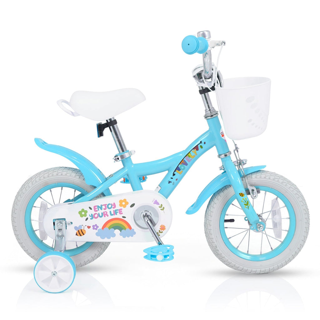 Girls Bike 12-18 Inch with Training Wheels and Basket