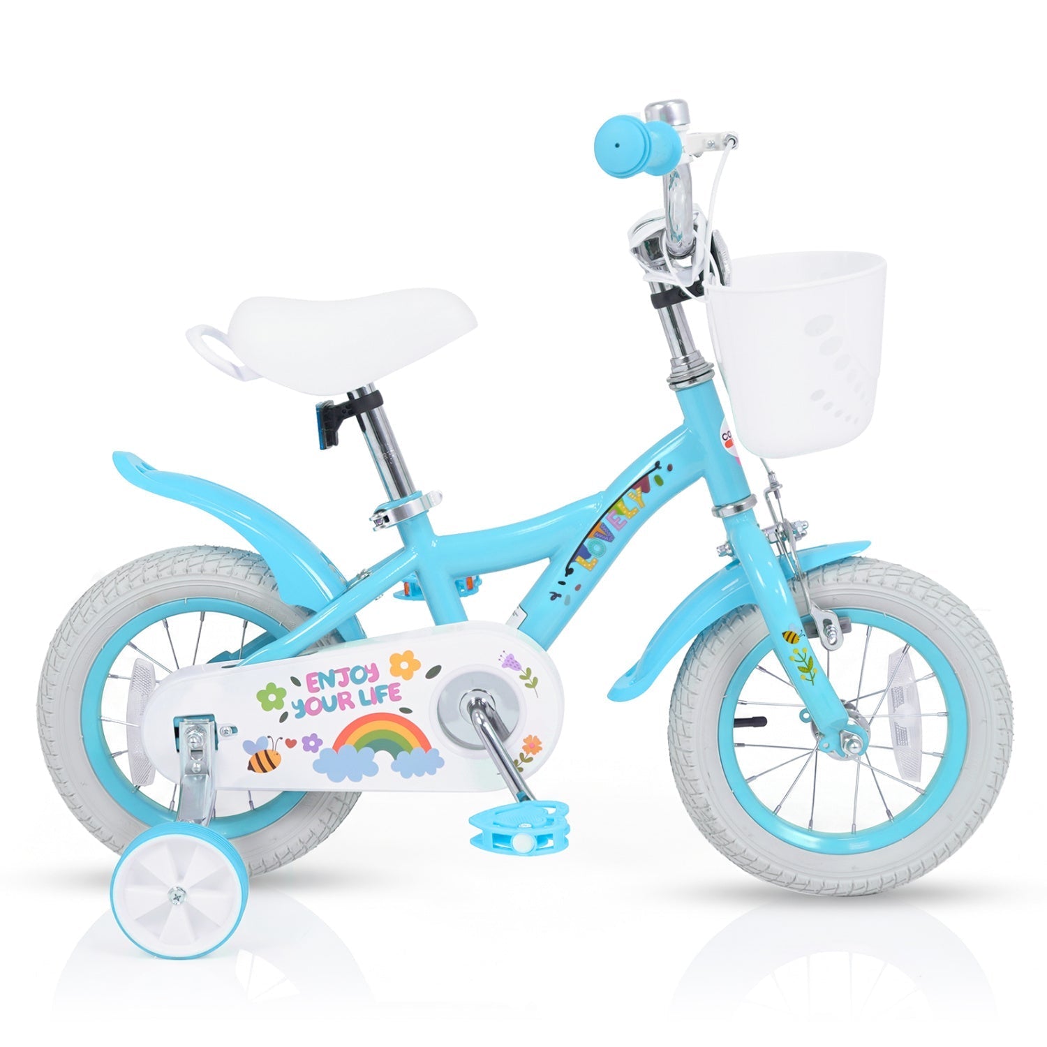 Girls Bike 12-18 Inch with Training Wheels and Basket