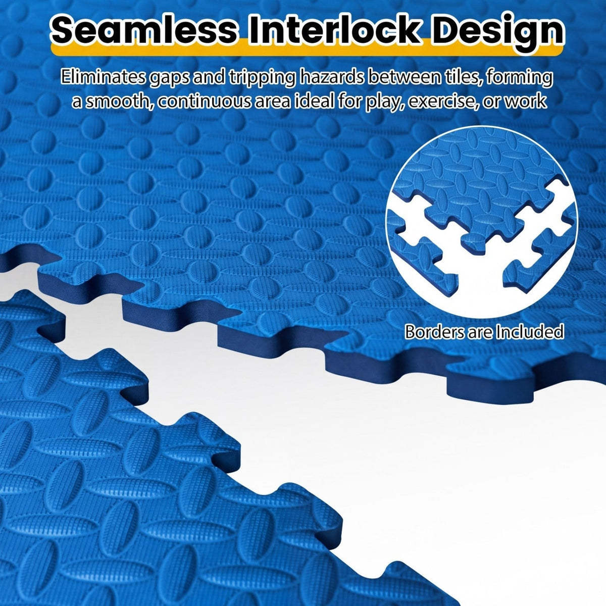 Puzzle Exercise Floor Mats 1/2 Inch Thick - 12 Tiles
